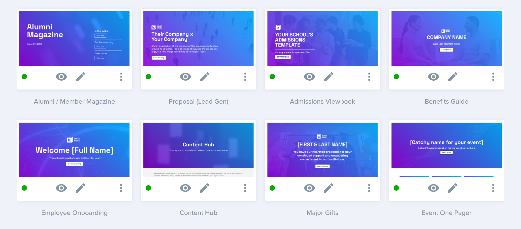 Additional vertical templates created after the initial success