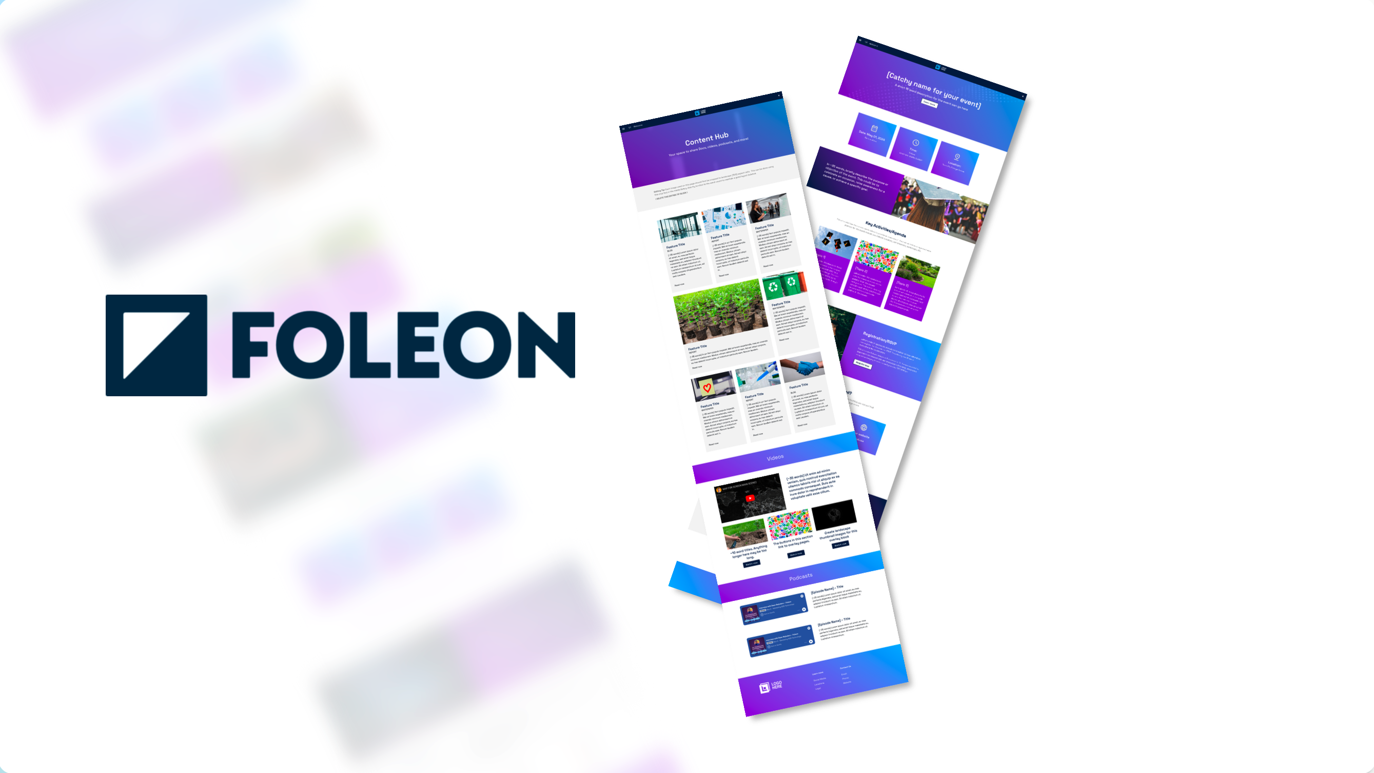 Foleon template library — stylized hero overview