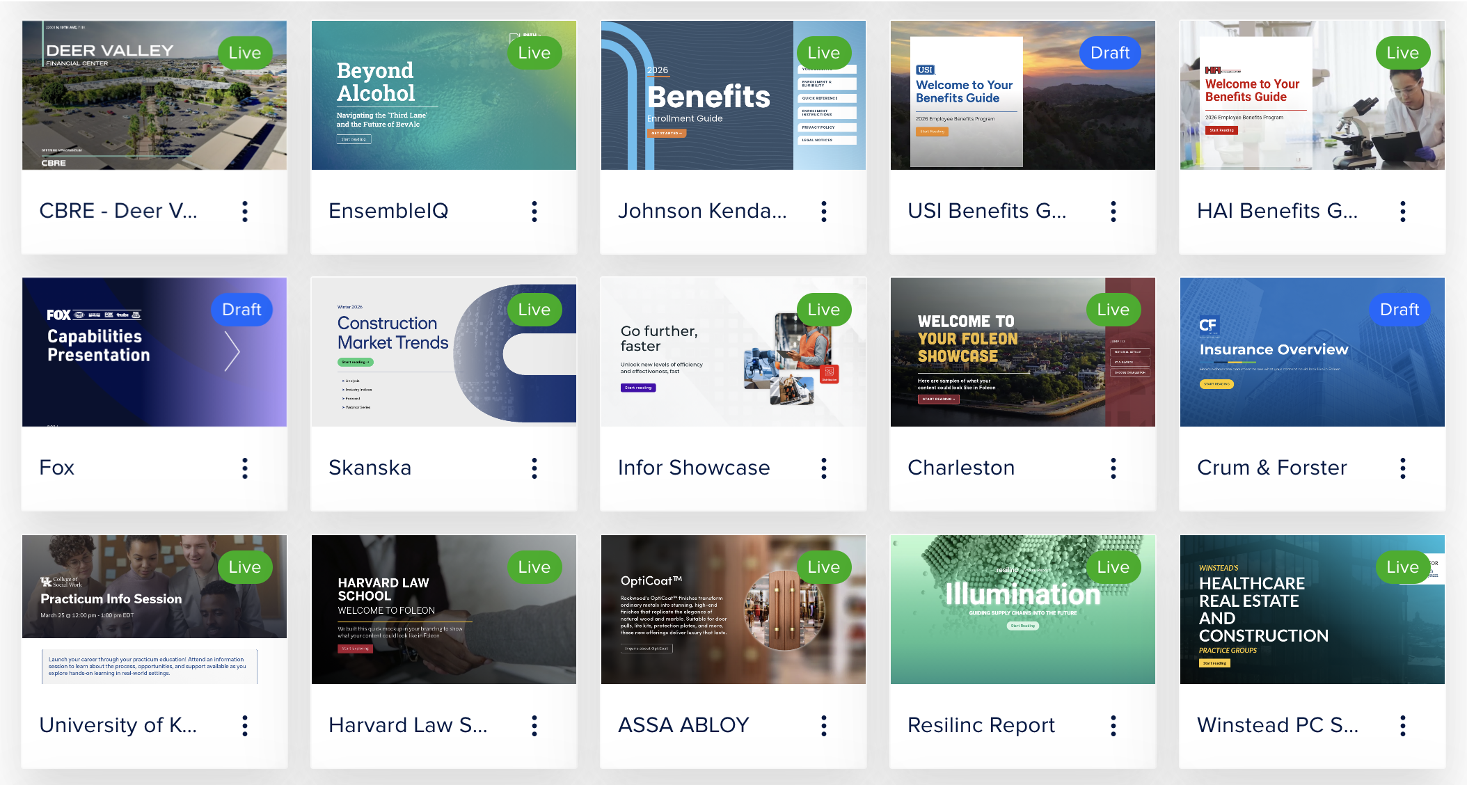 Range of branded mockups produced by sales reps using the design system