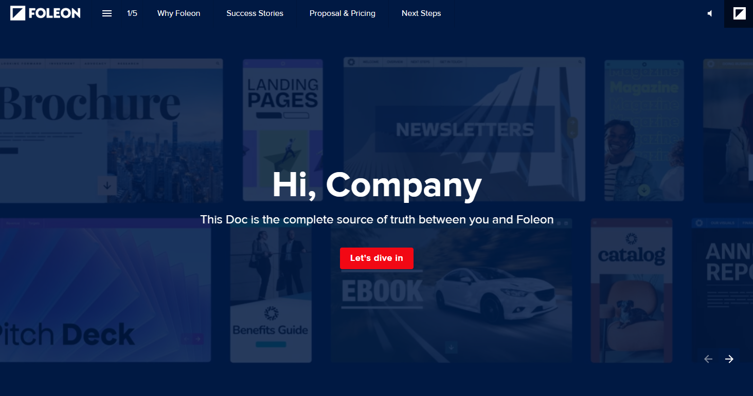 The redesigned Foleon sales proposal template